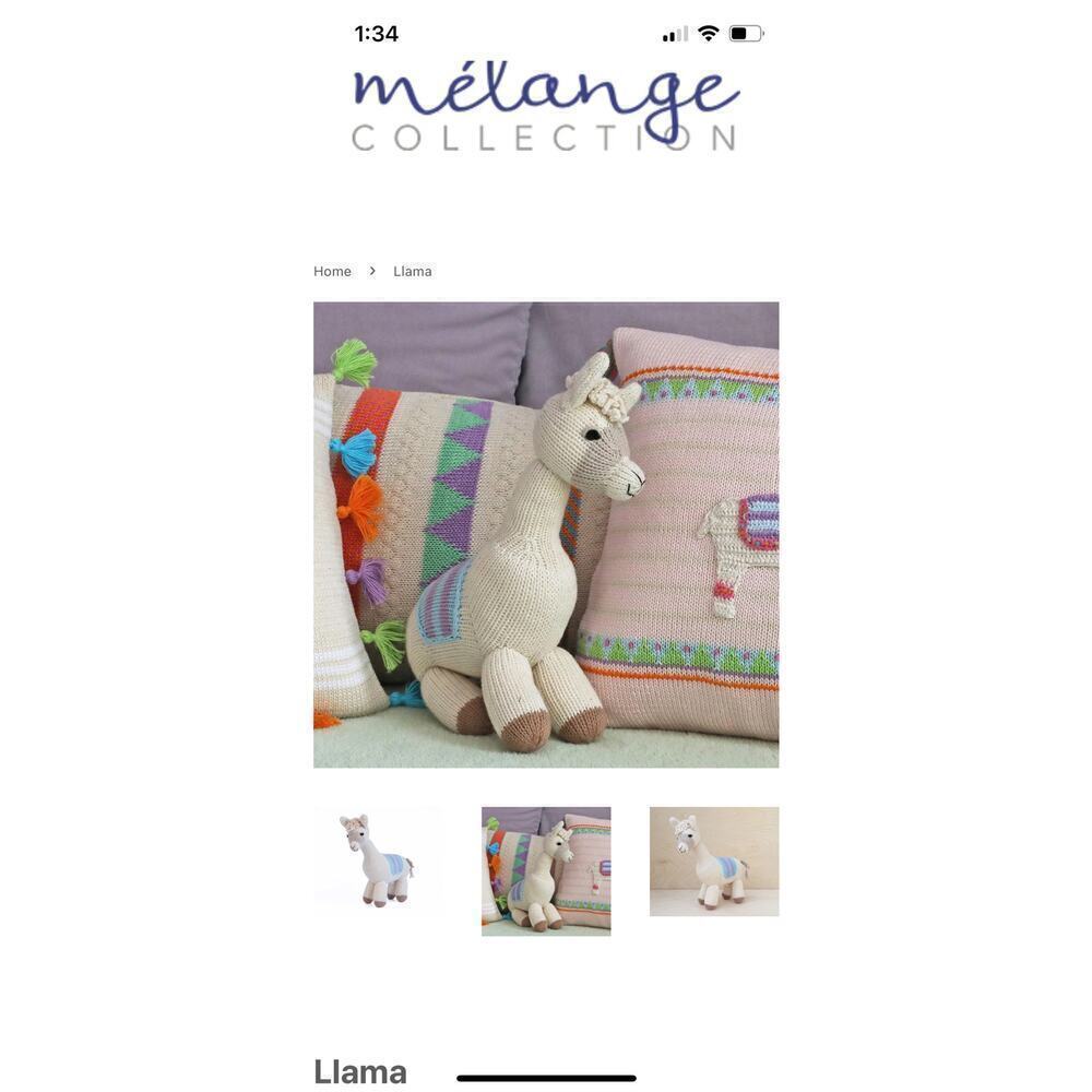 Me’lange Collection Llama Stuff Animal HandMade In Peru - Picture 8 of 8